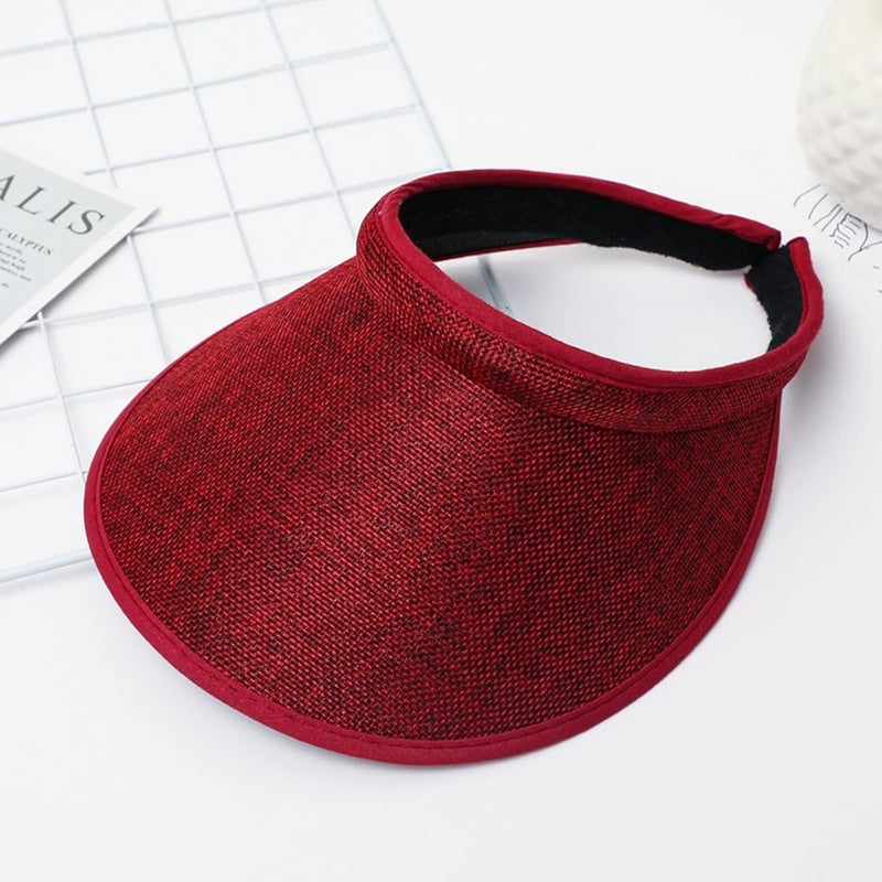 jecvxor Cloth Covered Slip-On Visor for Women, Adjustable Cap Sports Sun Visors for Men - Image 2